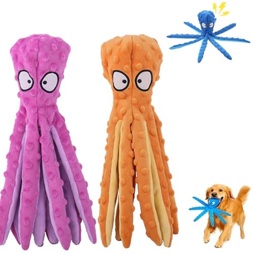 MJOYIS Whiskerspot Umweltfreundliches Hundespielzeug In Form Eines Oktopus aus Plüsch, Tanzender Oktopus mit Quietschgeräuschen, Kauspielzeug für Hunde mit Aggressivem Kauverhalten, Langlebiges(SetD) MJOYIS Whiskerspot Umweltfreundliches Hundespielzeug In Form Eines Oktopus aus Plüsch, Tanzender Oktopus mit Quietschgeräuschen, Kauspielzeug für Hunde mit Aggressivem Kauverhalten, Langlebiges(SetD) von MJOYIS