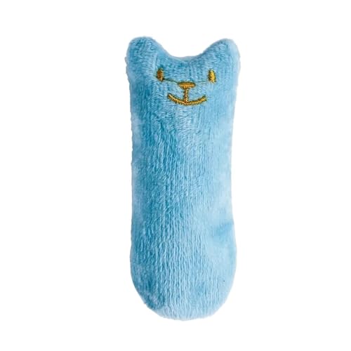 MKEMQXBEP Katzenspielzeug, Haustier-Plüsch, Katzenminze, Ausdruck, Daumenspielzeug, inklusive Ton, Papier, Kauen, Zahnen, Zahnen(Blue 1PC,4X9CM) von MKEMQXBEP