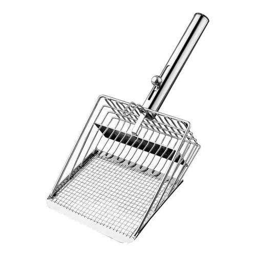 MKEMQXBEP Katzenstreu Schaufel Edelstahl Holzgriff Kätzchen Streu Schaufel Katzen Toilette Reinigungswerkzeug(S3 1PC) von MKEMQXBEP