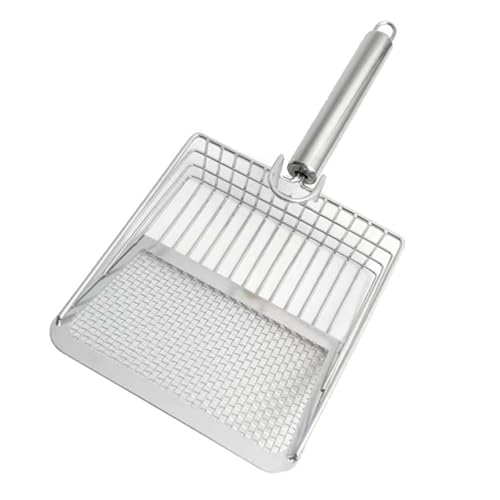 MKEMQXBEP Katzenstreu Schaufel Edelstahl Holzgriff Kätzchen Streu Schaufel Katzen Toilette Reinigungswerkzeuge(Silver 1pc) von MKEMQXBEP