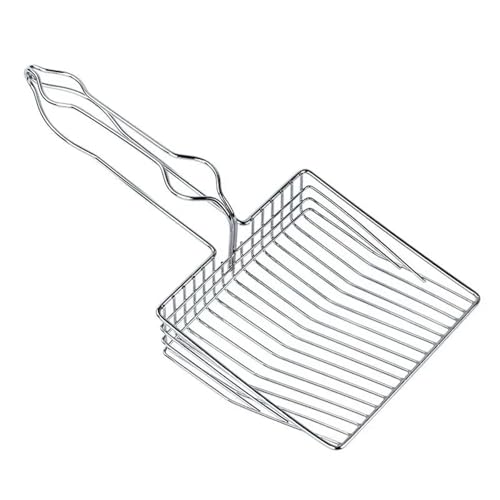 MKEMQXBEP Katzenstreu Schaufel Holzgriff mit Haken Edelstahl Sieben Kätzchen Reinigungswerkzeug Haustier Produkte(S4 1pc) von MKEMQXBEP