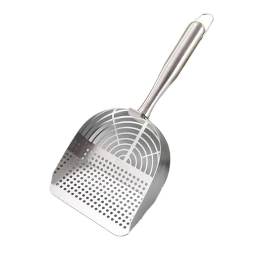 MKEMQXBEP Katzenstreuschaufel 304 Edelstahl Metall-Kotschaufel Abfall Tragbare Haushalts-Haustierreinigung(Round Hole Type 1PC) von MKEMQXBEP