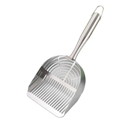 MKEMQXBEP Katzenstreuschaufel 304 Edelstahl Metall-Kotschaufel Abfall Tragbare Haushalts-Haustierreinigung(Striped Type 1PC) von MKEMQXBEP