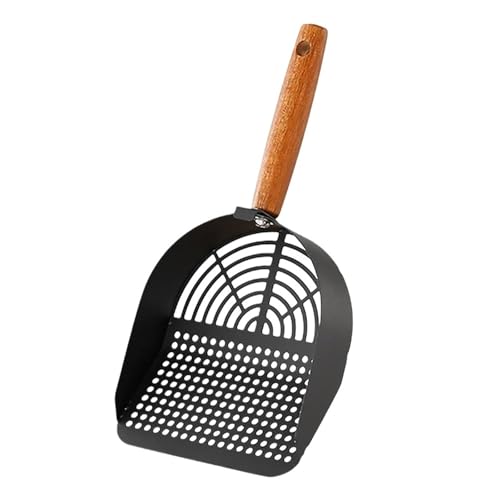 MKEMQXBEP Katzenstreuschaufel aus Stahl mit langem Griff, Reinigungswerkzeug for Tierabfälle, for Katzentoiletten, Katzenbedarf(High Carbon Steel B 1pc) von MKEMQXBEP