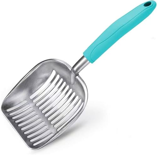 MKEMQXBEP Tragbare, einfache Katzentoilette, Katzenstreuschaufel(Lake Blue 1pc,Straight Grain) von MKEMQXBEP