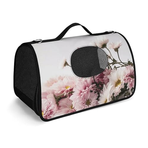 MKLYR Haustier-Tragetasche, Blumen auf weißem Hintergrund, bedruckte Haustier-Funktions-Handtasche, atmungsaktives Netzgewebe, weiches Kissen, Haustier-Reisetasche, Tragetasche für Katzen und kleine MKLYR Haustier-Tragetasche, Blumen auf weißem Hintergrund, bedruckte Haustier-Funktions-Handtasche, atmungsaktives Netzgewebe, weiches Kissen, Haustier-Reisetasche, Tragetasche für Katzen und kleine von MKLYR