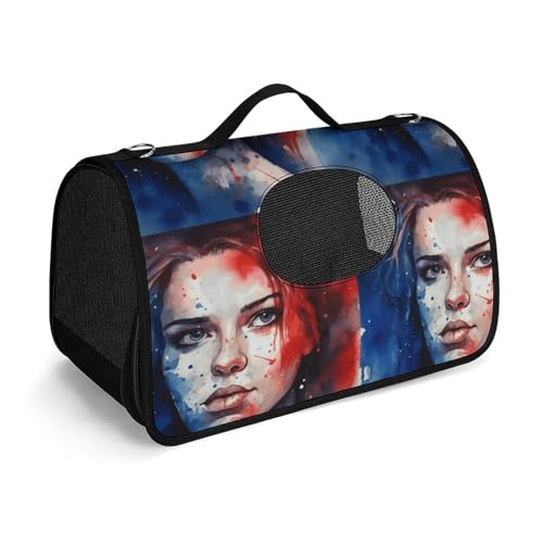 MKLYR Haustier-Tragetasche, handgezeichnete Charakterbilder, bedruckte Haustier-Funktions-Handtasche, atmungsaktives Netzgewebe, weiches Kissen, tragbare Haustier-Reisetasche, Tragetasche für Katzen MKLYR Haustier-Tragetasche, handgezeichnete Charakterbilder, bedruckte Haustier-Funktions-Handtasche, atmungsaktives Netzgewebe, weiches Kissen, tragbare Haustier-Reisetasche, Tragetasche für Katzen von MKLYR