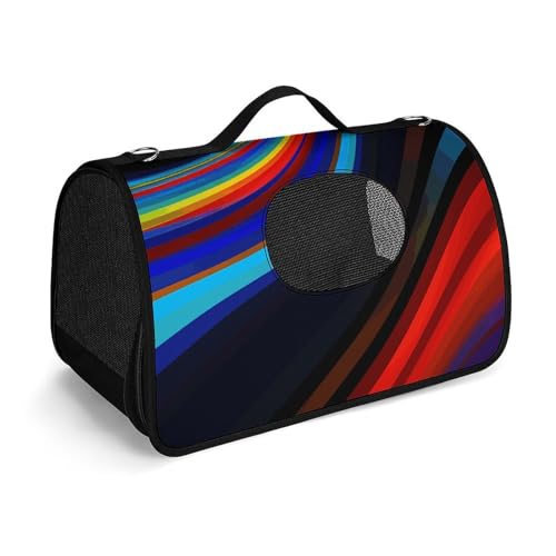 MKLYR Haustier-Tragetasche, psychedelische Streifen, bedruckte Haustier-Funktions-Handtasche, atmungsaktives Netzgewebe, weiches Kissen, Haustier-Reisetasche, Tragetasche für Katzen und kleine Hunde, MKLYR Haustier-Tragetasche, psychedelische Streifen, bedruckte Haustier-Funktions-Handtasche, atmungsaktives Netzgewebe, weiches Kissen, Haustier-Reisetasche, Tragetasche für Katzen und kleine Hunde, von MKLYR