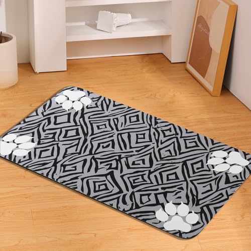 MLAZOGYPA Waschbare Hundematte für Futter und Wasser, wasserdicht, auslaufsicher, rutschfeste Futtermatte für Hunde und Katzen, strapazierfähige Boden-Tischsets (grau, 30,5 x 48,3 cm) von MLAZOGYPA