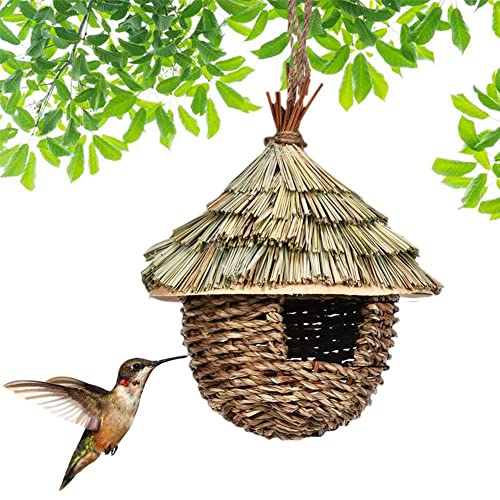 Kolibri-Häuser, Nest, Vogel, handgewebtes Nest, hängende Vogelhäuser, Zaunfalke, Vogelhaus für Garten, Fenster, Outdoor, Heimdekoration von MLEHN