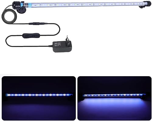 MLJ LED 18-112 cm für Fisch Tank Aquarium Leuchte Wasserdicht Aquarium Aquarium Beleuchtung, Lampe Stecker EU Unterwasser LED-Lichtbalken (Weiß und Blau, 57 cm) von MLJ