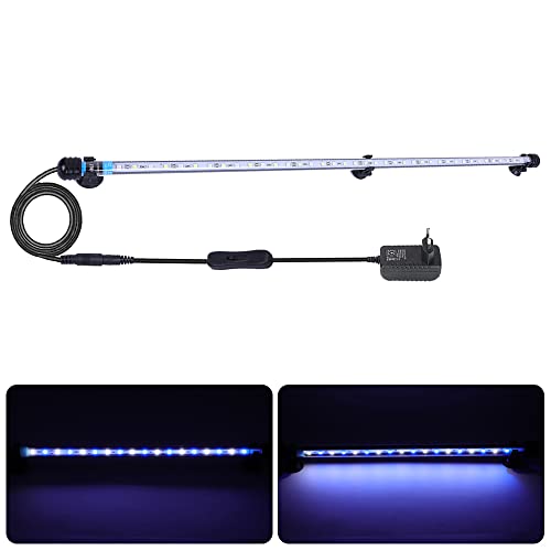 MLJ LED 18-112 cm für Fisch Tank Aquarium Leuchte Wasserdicht Aquarium Aquarium Beleuchtung, Lampe Stecker EU Unterwasser LED-Lichtbalken (Weiß und Blau, 92 cm) von VARMHUS