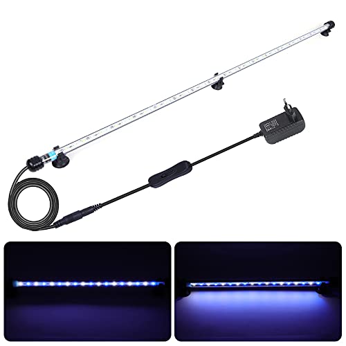 MLJ LED 18-112 cm für Fisch Tank Aquarium Leuchte Wasserdicht Aquarium Aquarium Beleuchtung, Lampe Stecker EU Unterwasser LED-Lichtbalken (Weiß und Blau, 112 cm) von VARMHUS