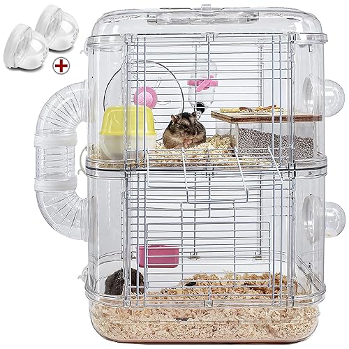 MLOHASING Hamsterkäfige und Lebensräume 2.0, Rattenkäfig mit Hamsterzubehör, inklusive Hamsterball, Futterschale, Wasserflasche, Kleintierkäfig und Laufstall, 31,8 x 39,9 cm von MLOHASING