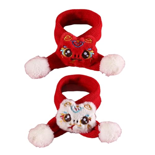 2pcs Schöne Cartoon Schlangejahr Schal Warm Winter Neujahr Hunde Strick Halsschal Haustier Welpen Katzen Kostümversorgung von MLWSKERTY