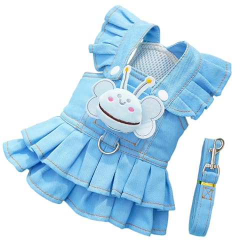 Helles Hundekabel Kleid Mit Leine Für Kleine Rassen Walking Trainingweste Für Komfortable Und Sicherheit Freien Aktivität Hundekabelbaum Kleid von MLWSKERTY