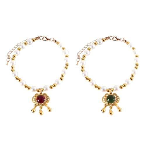 MLWSKERTY 2 Pack Perlen Strasssteine ​​Haustierkette Dekoration Halskette Schmuckanhänger Für Modestier Accessoires von MLWSKERTY