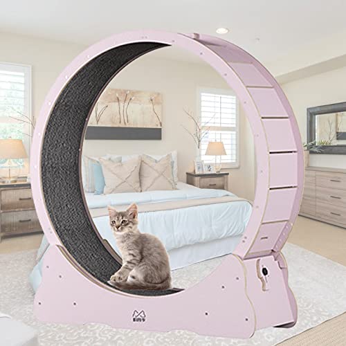 Cat Running Wheel Cat Wheel, Cat Toys, Kitten Toys, Indoor Cat Toys CAT Exercise Wheel Verriegelungsmechanismus, TPE leise und geräuschlose Rollen,L-Pink von MLYYYDSS