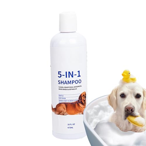 MLqkpwy 5-in-1-Hundeshampoo, Hundeshampoo,Haustiershampoo und Spülung für Hunde | 16fl Oz Hundeshampoo und Fellwaschmittel, Formel für empfindliche Haut, Haustiershampoo und Spülung für verfilztes MLqkpwy 5-in-1-Hundeshampoo, Hundeshampoo,Haustiershampoo und Spülung für Hunde | 16fl Oz Hundeshampoo und Fellwaschmittel, Formel für empfindliche Haut, Haustiershampoo und Spülung für verfilztes von MLqkpwy