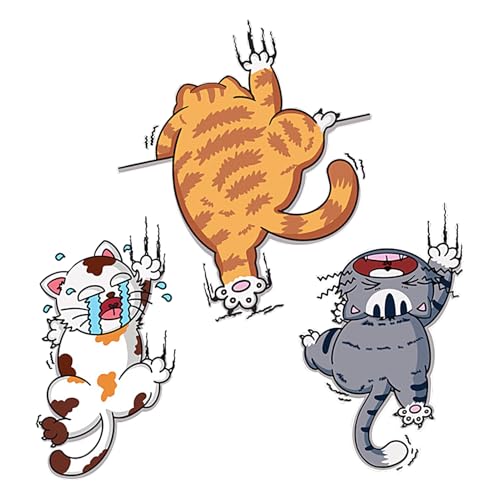 MLqkpwy Aufkleber und Abziehbilder für Katzenauto, Katzen-Aufkleber, Katzenaufkleber für Fahrzeugkratzer, 3 Stück für Autos MLqkpwy Aufkleber und Abziehbilder für Katzenauto, Katzen-Aufkleber, Katzenaufkleber für Fahrzeugkratzer, 3 Stück für Autos von MLqkpwy