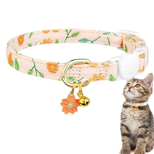 MLqkpwy Breakaway Katzenhalsband, Katzenhalsband – Halsband mit süßem Blumenanhänger | Katzenhalsbänder für kleine Jungen, Katzenhalsband mit Sicherheitsschnalle, Halsband MLqkpwy Breakaway Katzenhalsband, Katzenhalsband – Halsband mit süßem Blumenanhänger | Katzenhalsbänder für kleine Jungen, Katzenhalsband mit Sicherheitsschnalle, Halsband von MLqkpwy
