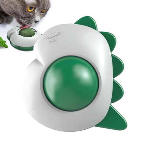 MLqkpwy Katzenspielzeug für Katzen, für den Innenbereich, Katzenspielzeug, drehbare Snackkugel für Katzen, zum Lecken – Wandspielzeug in Form eines Dinosauriers für Katzen, Kugel von MLqkpwy
