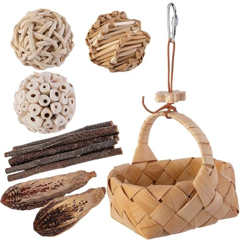 MLqkpwy Vogelspielzeug, Kauspielzeug für Papageien, Kauspielzeug für Papageien, mit Aufbewahrungskorb, Ballspielzeug, Zweigspielzeug für Papageien, Wellensittiche, Sittiche, Nymphensittiche, MLqkpwy Vogelspielzeug, Kauspielzeug für Papageien, Kauspielzeug für Papageien, mit Aufbewahrungskorb, Ballspielzeug, Zweigspielzeug für Papageien, Wellensittiche, Sittiche, Nymphensittiche, von MLqkpwy