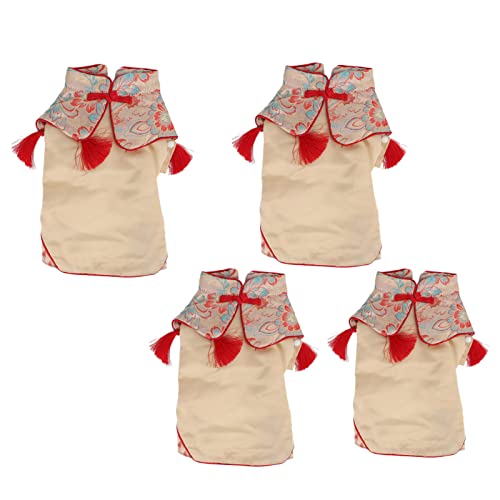 Baumwollhund Tang Anzug chinesischer Stil Cheongsam Kleidung für Hund Haustier Welpe Katze Gemütliche Partys Hochzeiten Hochzeiten (L) von MMABEUTF