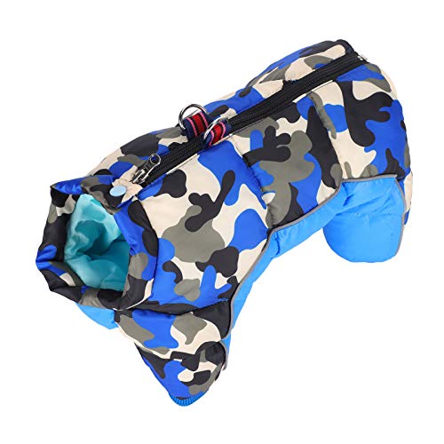 Haustierhund Winter Halten Sie warme Winddichte Kleidung Blau Tarnung für kaltes Wetter im Freien Aktivitäten im Freien (12#) von MMABEUTF