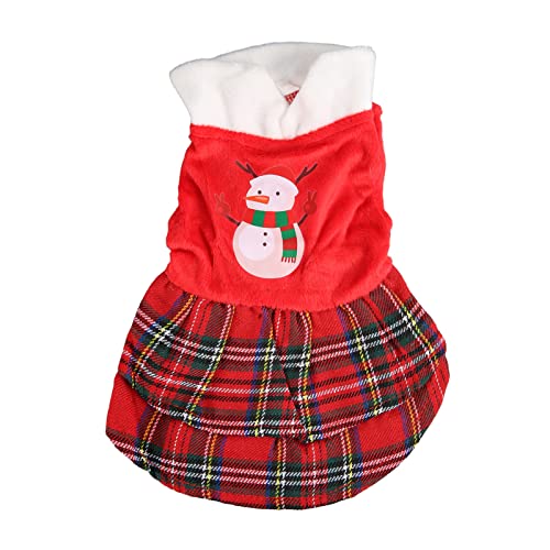 Hunde Weihnachtskleid Weiche Plüsch Polyester EIN Stück atmungsaktivem Weihnachtstierrock kleine Hunde festlich festlich (XL) von MMABEUTF