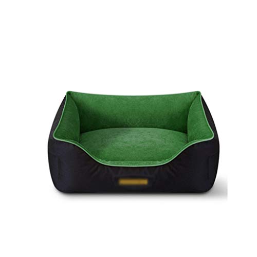 MMAWN Haustier Hundebett |Orthopädische Plüsch Kunstpelz Sofa-Stil Wohnzimmer Couch Haustierbett for Hunde - Dunkelgrün (Size : M) von MMAWN