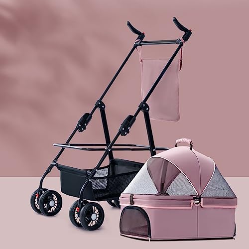 Haustier-Buggy, 4-Rad-Multifunktions-Haustierwagen, Faltbarer Reiseträger for Katzen und Hunde, Abnehmbarer Tragbarer Welpenkäfig, Schiebebox for kleine Haustiere mit Aufbewahrungskorb, 3-in-1-Funktio Haustier-Buggy, 4-Rad-Multifunktions-Haustierwagen, Faltbarer Reiseträger for Katzen und Hunde, Abnehmbarer Tragbarer Welpenkäfig, Schiebebox for kleine Haustiere mit Aufbewahrungskorb, 3-in-1-Funktio von MMBUY
