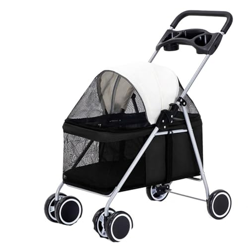 Haustier-Buggy, Reise-Haustier-Buggy, faltbarer kleiner und mittelgroßer Hunde-/Katzenwagen mit Aufbewahrungskorb, Sicherheitsgurt und Getränkehalter, 4 Räder, Welpen-Kinderwagen C, 91 x 69 x 46 cm(B) Haustier-Buggy, Reise-Haustier-Buggy, faltbarer kleiner und mittelgroßer Hunde-/Katzenwagen mit Aufbewahrungskorb, Sicherheitsgurt und Getränkehalter, 4 Räder, Welpen-Kinderwagen C, 91 x 69 x 46 cm(B) von MMBUY