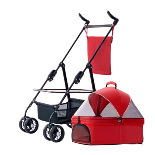 Haustier-Buggy, Reise-Haustier-Buggy, faltbarer kleiner und mittelgroßer Hunde-/Katzenwagen mit Aufbewahrungskorb, Sicherheitsgurt und Getränkehalter, 4 Räder, Welpen-Kinderwagen C, 96 * 59 * 50 cm(A) Haustier-Buggy, Reise-Haustier-Buggy, faltbarer kleiner und mittelgroßer Hunde-/Katzenwagen mit Aufbewahrungskorb, Sicherheitsgurt und Getränkehalter, 4 Räder, Welpen-Kinderwagen C, 96 * 59 * 50 cm(A) von MMBUY