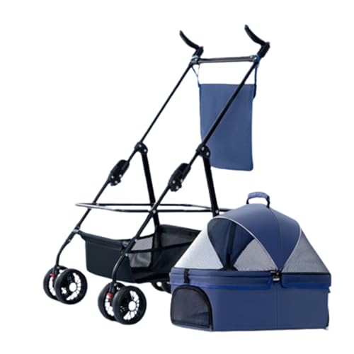 Haustier-Buggy, Reise-Haustier-Buggy, faltbarer kleiner und mittelgroßer Hunde-/Katzenwagen mit Aufbewahrungskorb, Sicherheitsgurt und Getränkehalter, 4 Räder, Welpen-Kinderwagen C, 96 * 59 * 50 cm(D) Haustier-Buggy, Reise-Haustier-Buggy, faltbarer kleiner und mittelgroßer Hunde-/Katzenwagen mit Aufbewahrungskorb, Sicherheitsgurt und Getränkehalter, 4 Räder, Welpen-Kinderwagen C, 96 * 59 * 50 cm(D) von MMBUY