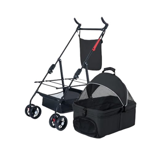 Haustier-Buggy, Reise-Haustier-Buggy, faltbarer kleiner und mittelgroßer Hunde-/Katzenwagen mit Aufbewahrungskorb, Sicherheitsgurt und Getränkehalter, 4 Räder, Welpen-Kinderwagen C, 96 * 59 * 50 cm(C) Haustier-Buggy, Reise-Haustier-Buggy, faltbarer kleiner und mittelgroßer Hunde-/Katzenwagen mit Aufbewahrungskorb, Sicherheitsgurt und Getränkehalter, 4 Räder, Welpen-Kinderwagen C, 96 * 59 * 50 cm(C) von MMBUY