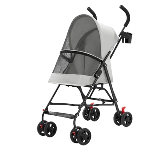 Haustier-Buggy, Reise-Haustier-Buggy, faltbarer kleiner und mittelgroßer Hunde-/Katzenwagen mit Aufbewahrungskorb, Sicherheitsgurt und Getränkehalter, 4 Räder, Welpen-Kinderwagen D, 97 x 55 x 45 cm(A) Haustier-Buggy, Reise-Haustier-Buggy, faltbarer kleiner und mittelgroßer Hunde-/Katzenwagen mit Aufbewahrungskorb, Sicherheitsgurt und Getränkehalter, 4 Räder, Welpen-Kinderwagen D, 97 x 55 x 45 cm(A) von MMBUY