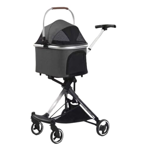 Haustier-Buggy, Reise-Haustier-Buggy, faltbarer kleiner und mittelgroßer Hunde-/Katzenwagen mit Aufbewahrungskorb, Sicherheitsgurt und Getränkehalter, Welpen-Kinderwagen mit 4 Rädern A, 99 * 54 * 48 c Haustier-Buggy, Reise-Haustier-Buggy, faltbarer kleiner und mittelgroßer Hunde-/Katzenwagen mit Aufbewahrungskorb, Sicherheitsgurt und Getränkehalter, Welpen-Kinderwagen mit 4 Rädern A, 99 * 54 * 48 c von MMBUY