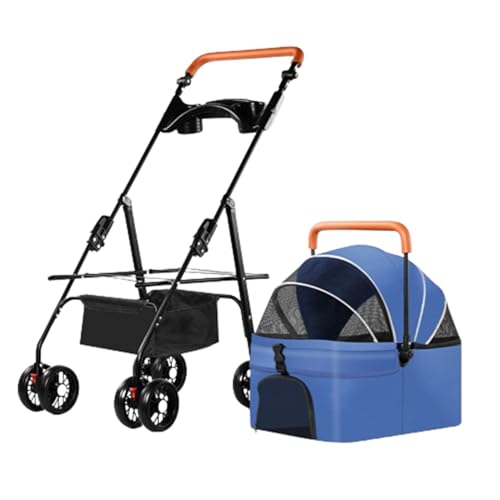 Haustier-Buggy, Reise-Haustier-Buggy, faltbarer kleiner und mittelgroßer Hunde-/Katzenwagen mit Aufbewahrungskorb, Sicherheitsgurt und Getränkehalter, Welpen-Kinderwagen mit 4 Rädern D, 100 * 65 * 50 Haustier-Buggy, Reise-Haustier-Buggy, faltbarer kleiner und mittelgroßer Hunde-/Katzenwagen mit Aufbewahrungskorb, Sicherheitsgurt und Getränkehalter, Welpen-Kinderwagen mit 4 Rädern D, 100 * 65 * 50 von MMBUY