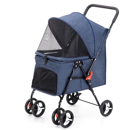 Haustier-Buggy, Reise-Haustier-Buggy, faltbarer kleiner und mittelgroßer Hunde-/Katzenwagen mit Aufbewahrungskorb, Sicherheitsgurt und Getränkehalter, Welpen-Kinderwagen mit 4 Rädern D, 88 * 57 * 46 c Haustier-Buggy, Reise-Haustier-Buggy, faltbarer kleiner und mittelgroßer Hunde-/Katzenwagen mit Aufbewahrungskorb, Sicherheitsgurt und Getränkehalter, Welpen-Kinderwagen mit 4 Rädern D, 88 * 57 * 46 c von MMBUY