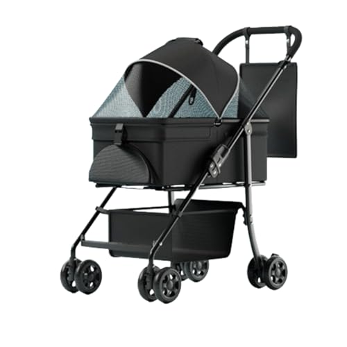 Haustier-Buggy, Reise-Haustier-Buggy, faltbarer kleiner und mittelgroßer Hunde-/Katzenwagen mit Aufbewahrungskorb, Sicherheitsgurt und Getränkehalter, Welpen-Kinderwagen mit 4 Rädern E, 93 * 66 * 46 c Haustier-Buggy, Reise-Haustier-Buggy, faltbarer kleiner und mittelgroßer Hunde-/Katzenwagen mit Aufbewahrungskorb, Sicherheitsgurt und Getränkehalter, Welpen-Kinderwagen mit 4 Rädern E, 93 * 66 * 46 c von MMBUY