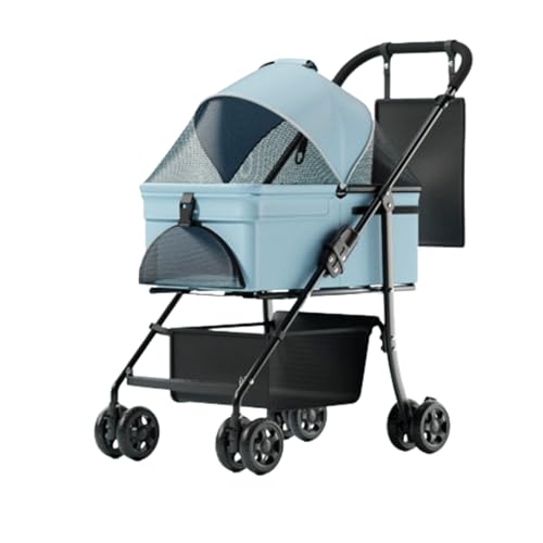 Haustier-Buggy, Reise-Haustier-Buggy, faltbarer kleiner und mittelgroßer Hunde-/Katzenwagen mit Aufbewahrungskorb, Sicherheitsgurt und Getränkehalter, Welpen-Kinderwagen mit 4 Rädern E, 93 * 66 * 46 c Haustier-Buggy, Reise-Haustier-Buggy, faltbarer kleiner und mittelgroßer Hunde-/Katzenwagen mit Aufbewahrungskorb, Sicherheitsgurt und Getränkehalter, Welpen-Kinderwagen mit 4 Rädern E, 93 * 66 * 46 c von MMBUY