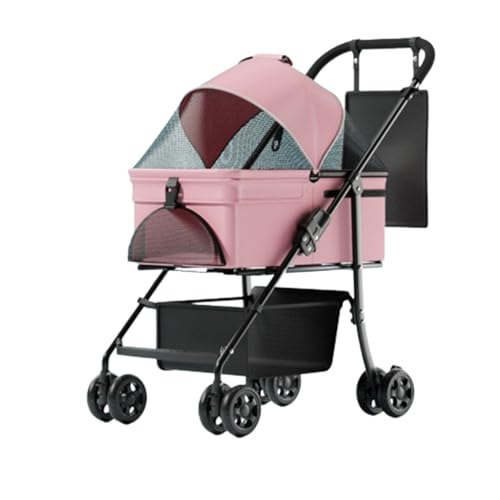 Haustier-Buggy, Reise-Haustier-Buggy, faltbarer kleiner und mittelgroßer Hunde-/Katzenwagen mit Aufbewahrungskorb, Sicherheitsgurt und Getränkehalter, Welpen-Kinderwagen mit 4 Rädern E, 93 * 66 * 46 c Haustier-Buggy, Reise-Haustier-Buggy, faltbarer kleiner und mittelgroßer Hunde-/Katzenwagen mit Aufbewahrungskorb, Sicherheitsgurt und Getränkehalter, Welpen-Kinderwagen mit 4 Rädern E, 93 * 66 * 46 c von MMBUY