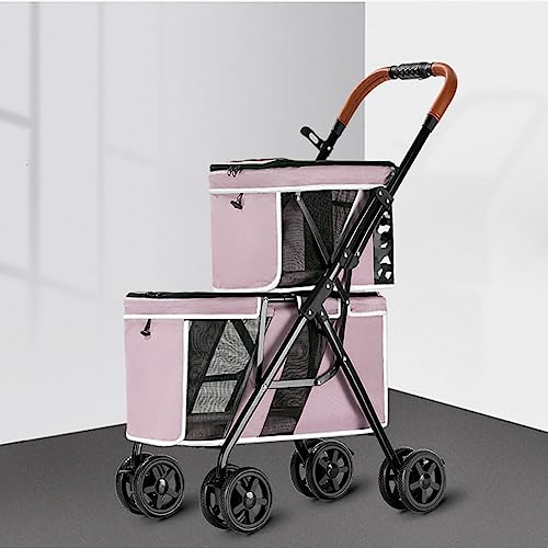 Haustier-Buggy, doppellagiger, faltbarer Haustierwagen, tragbarer Haustierwagen zur Trennung von Katzen und Hunden, Hundekäfig for Zwillinge, Jogging-Tierwagen for den Außenbereich, geeignet for Famil Haustier-Buggy, doppellagiger, faltbarer Haustierwagen, tragbarer Haustierwagen zur Trennung von Katzen und Hunden, Hundekäfig for Zwillinge, Jogging-Tierwagen for den Außenbereich, geeignet for Famil von MMBUY