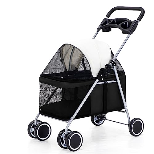 Haustier-Kinderwagen, 4-Rad-Klappkinderwagen for Haustiere, 15 kg Katzen- und Hundekinderwagen, Abnehmbarer Jogging-Kinderwagen, Hunde- und Katzenkäfig mit Reißverschlusskette und Getränkehalter, Rot( Haustier-Kinderwagen, 4-Rad-Klappkinderwagen for Haustiere, 15 kg Katzen- und Hundekinderwagen, Abnehmbarer Jogging-Kinderwagen, Hunde- und Katzenkäfig mit Reißverschlusskette und Getränkehalter, Rot( von MMBUY