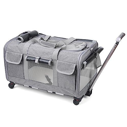 Haustier-Kinderwagen, faltbarer Haustier-Rucksack for Katzen und Hunde, mit Teleskopgriff, abnehmbarer Reisetasche for Haustiere, Trolley for kleine und mittelgroße Haustiere, Katzen und Hunde – die R Haustier-Kinderwagen, faltbarer Haustier-Rucksack for Katzen und Hunde, mit Teleskopgriff, abnehmbarer Reisetasche for Haustiere, Trolley for kleine und mittelgroße Haustiere, Katzen und Hunde – die R von MMBUY