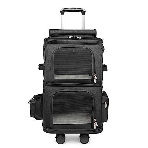 Haustier-Kinderwagen, zusammenklappbarer Teleskop-Trolley for Haustiere, doppellagiger Reiserucksack for Katzen und Hunde, tragbarer Camping-Träger for Tiere – mit leisen Universalrädern, Aufbewahrung Haustier-Kinderwagen, zusammenklappbarer Teleskop-Trolley for Haustiere, doppellagiger Reiserucksack for Katzen und Hunde, tragbarer Camping-Träger for Tiere – mit leisen Universalrädern, Aufbewahrung von MMBUY
