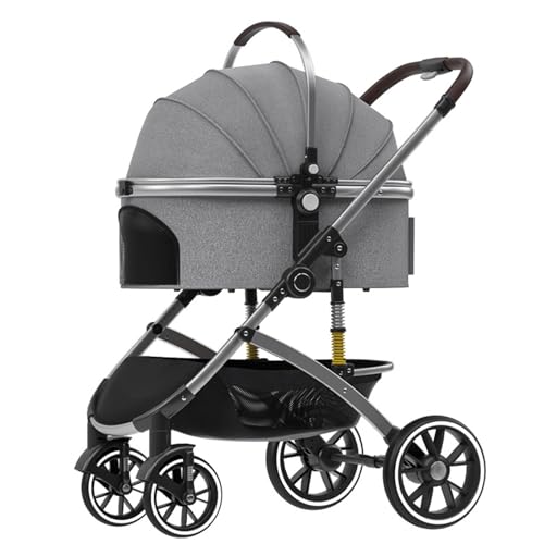 Kinderwagen for Haustiere, 2-in-1-Hundebuggy for mittelgroße und kleine Hunde, großer Katzenbuggy mit abnehmbarer Trage for Welpen, Hündchen, Kätzchen (B)(B) von MMBUY
