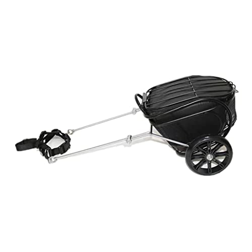 Kinderwagen for Haustiere, Hundeanhänger mit Rädern, passend for Brustumfang 40–50 cm, Haustieranhänger (Farbe: Rosso)(Black) von MMBUY