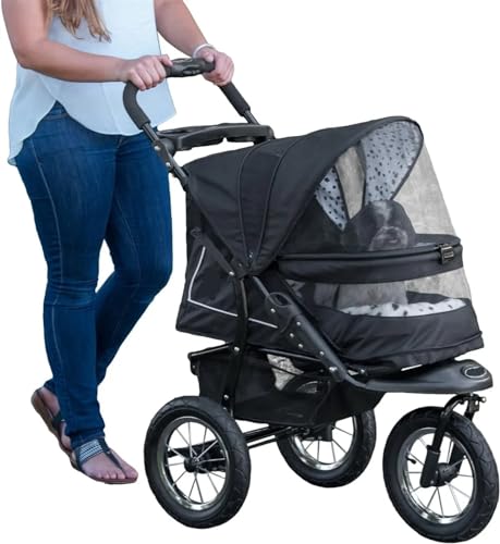 Kinderwagen for Haustiere, Kinderwagen for Katzen/Hunde, zusammenklappbarer Hundebuggy, Einstieg ohne Reißverschluss, einfaches Zusammenklappen mit einer Hand, Gel-gefüllte Reifen, Plüschpolster, Wett Kinderwagen for Haustiere, Kinderwagen for Katzen/Hunde, zusammenklappbarer Hundebuggy, Einstieg ohne Reißverschluss, einfaches Zusammenklappen mit einer Hand, Gel-gefüllte Reifen, Plüschpolster, Wett von MMBUY
